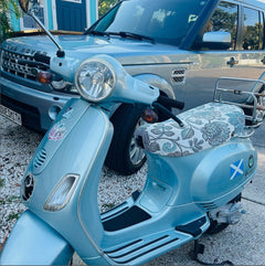 Vespa  LX 50 /150 Flowers Floral Summer Scooter Seat Cover - Stay Cool