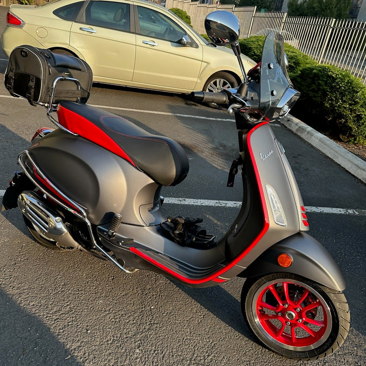 Vespa Sprint / Primavera Seat Cover Back and Red