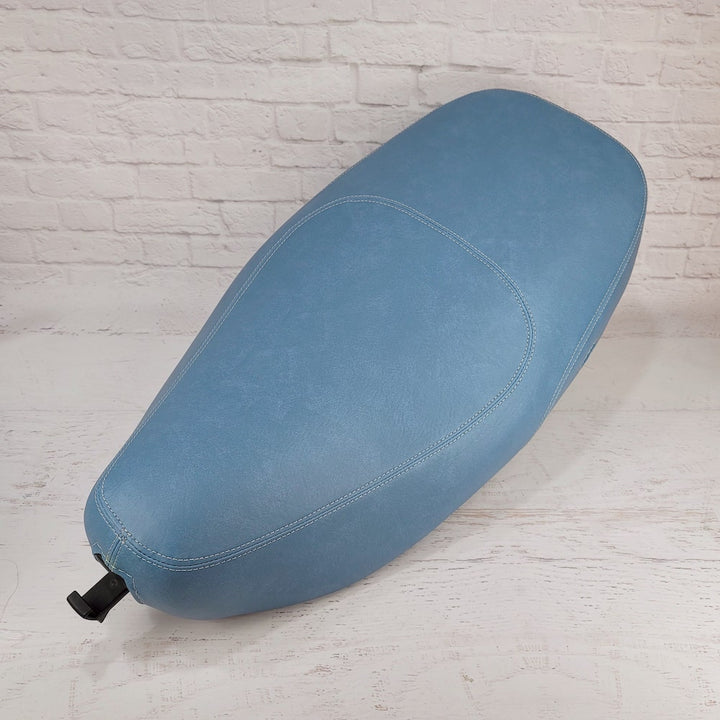 Vespa LX Distressed Blue Seat Cover French Seams
